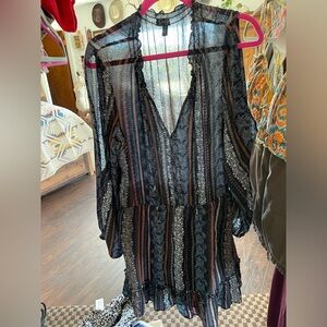 Cold shoulder mini dress boho